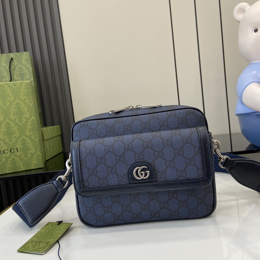 구찌 Gucci GG Supreme Small Messenger Bag – Blue