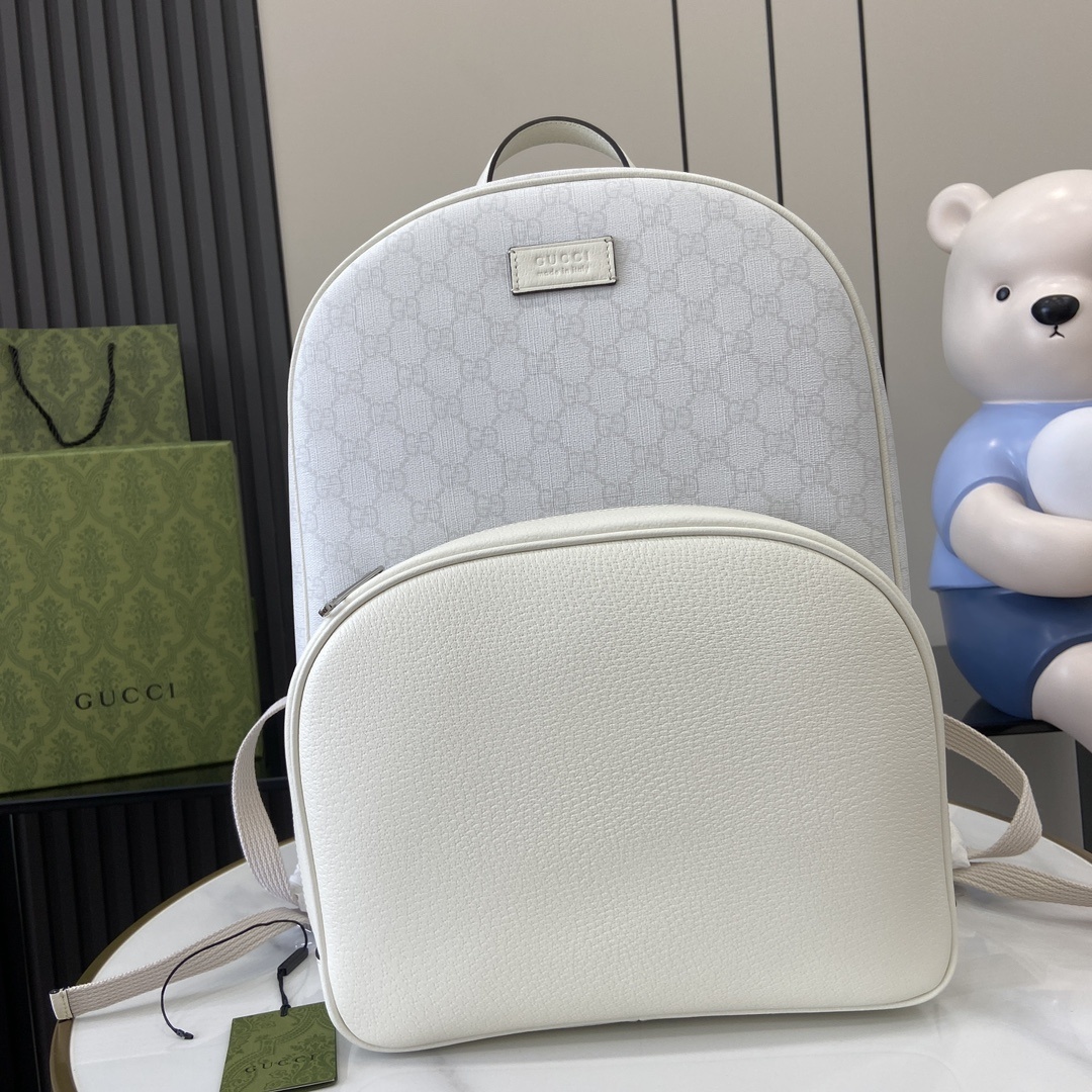 구찌 Gucci Medium GG Backpack with Tag in White