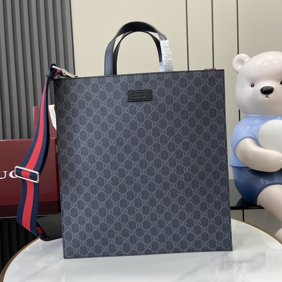 구찌 Gucci GG Supreme Tote Bag Navy Blue