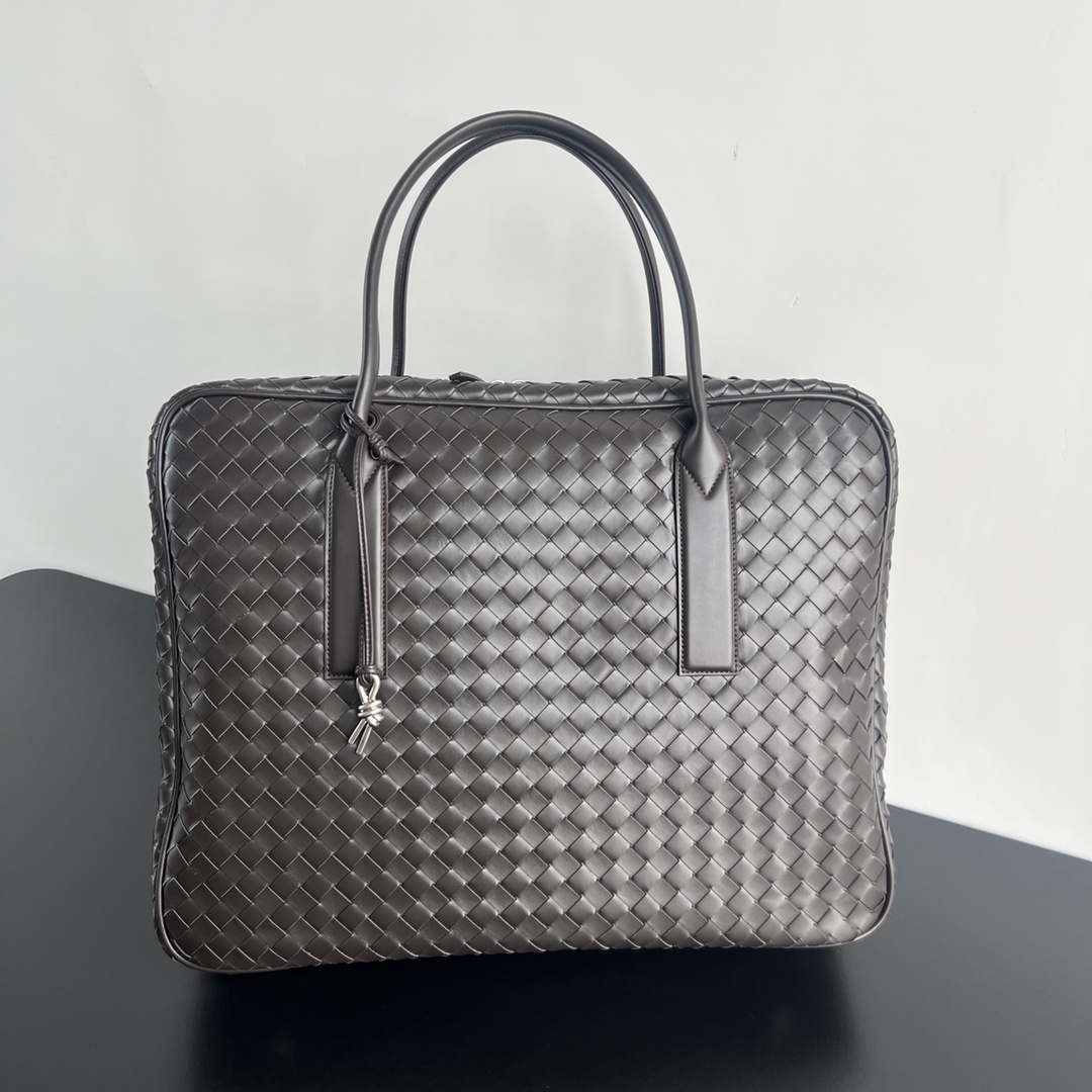 보테가베네타 Bottega Veneta Brown Intrecciato Getaway Briefcase