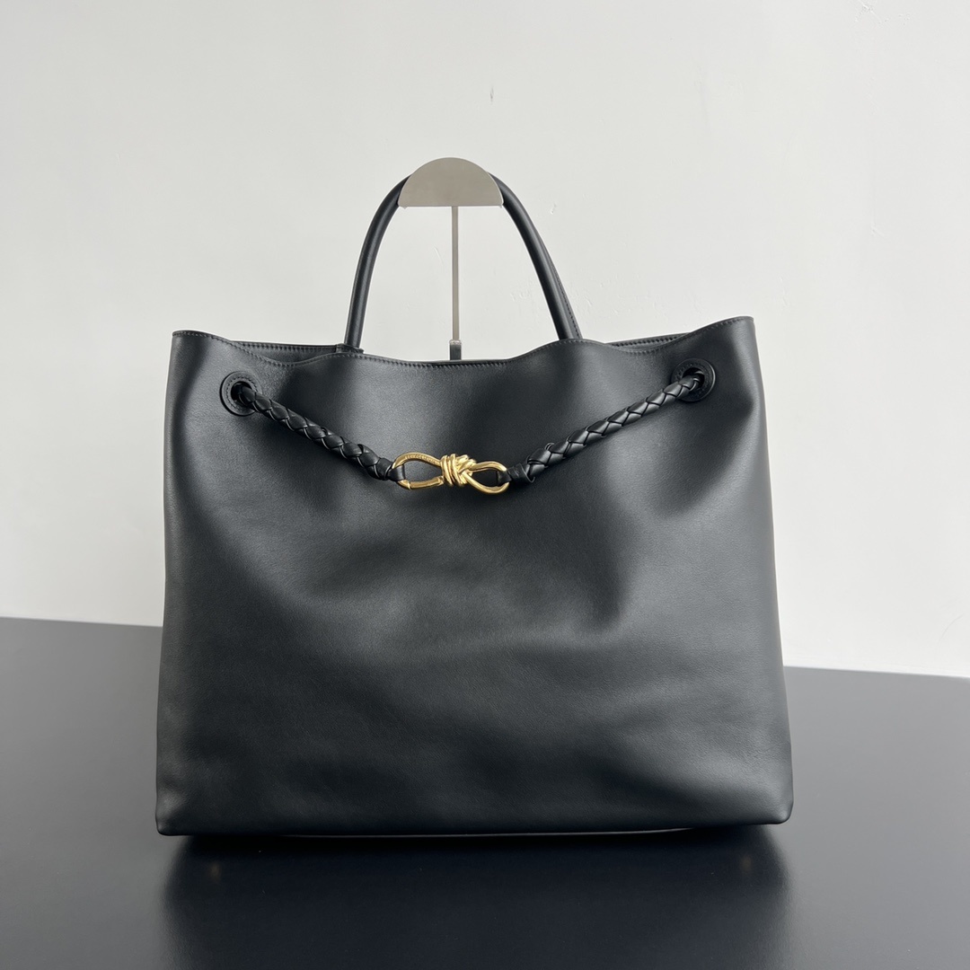 보테가베네타 Bottega Veneta Black Knot-Detail Leather Tote Bag