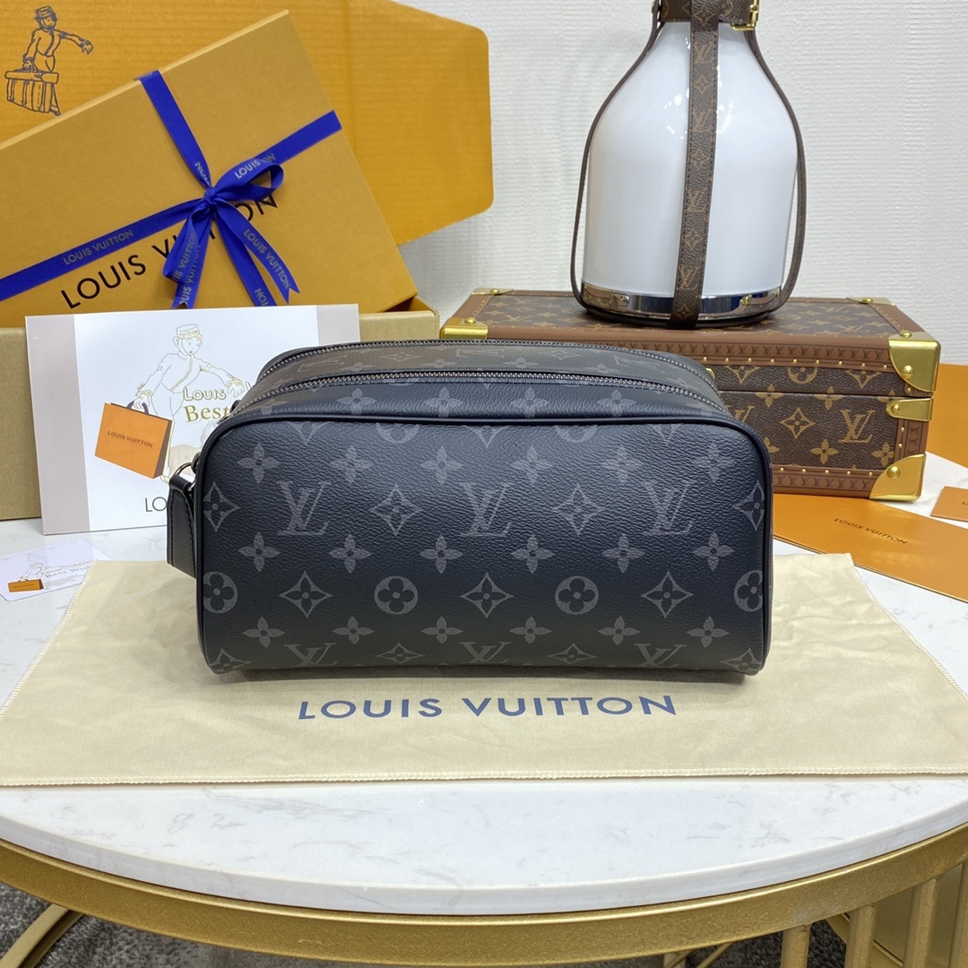 루이비통 Louis Vuitton Poche Toilette PM Monogram Eclipse Black and gray