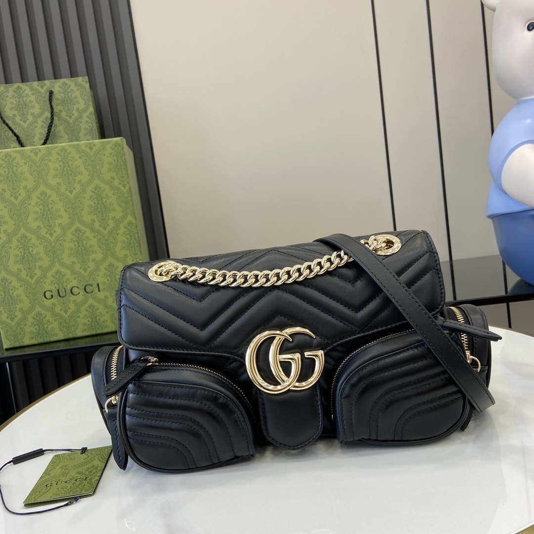 구찌 GG 마몬트 스몰 멀티 포켓 백 블랙