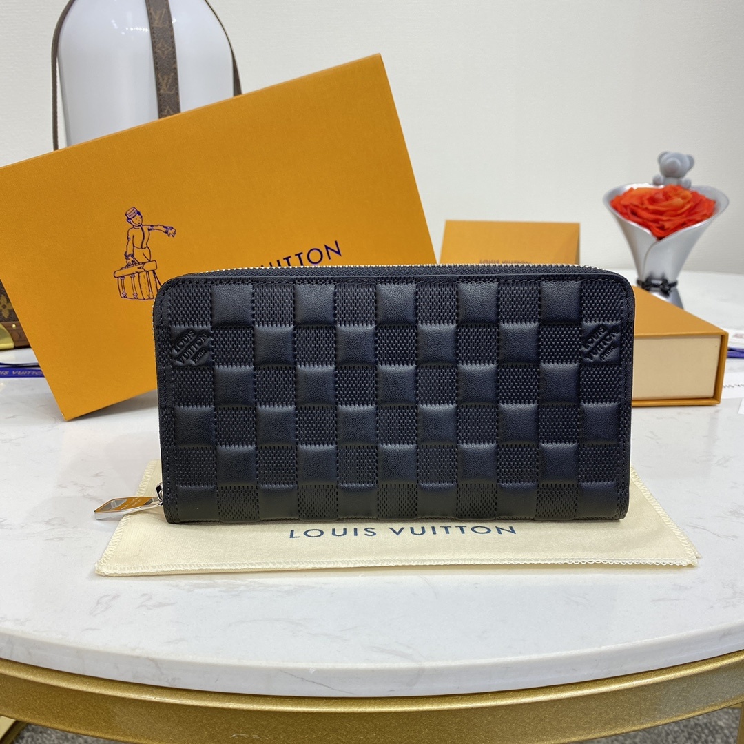 루이비통 Louis Vuitton Damier Infini Zippy Wallet Black