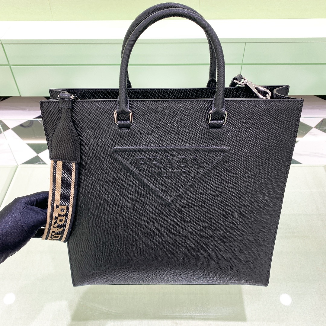 프라다 Prada Black Saffiano Leather Tote Bag