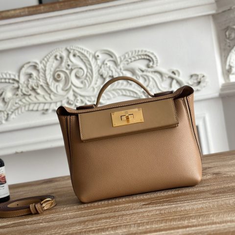에르메스 Hermès Kelly-Style Top-Handle Bag Tan