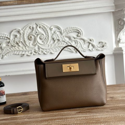 에르메스 Hermès Kelly Retourne Bag in Dark Brown