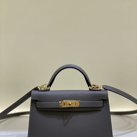 에르메스 Hermès Mini Kelly II 20 Sellier Bag in Dark Gray