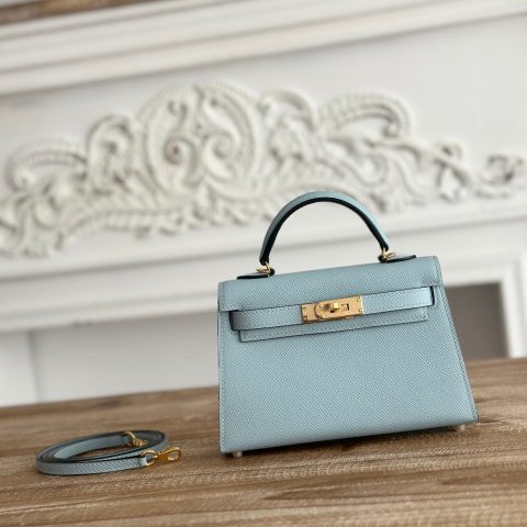 에르메스 Hermès Kelly Sellier 25 in Bleu Glacier Epsom Leather with Gold Hardware