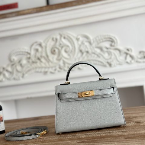 에르메스 Hermès Kelly Sellier Bag in Light Gray