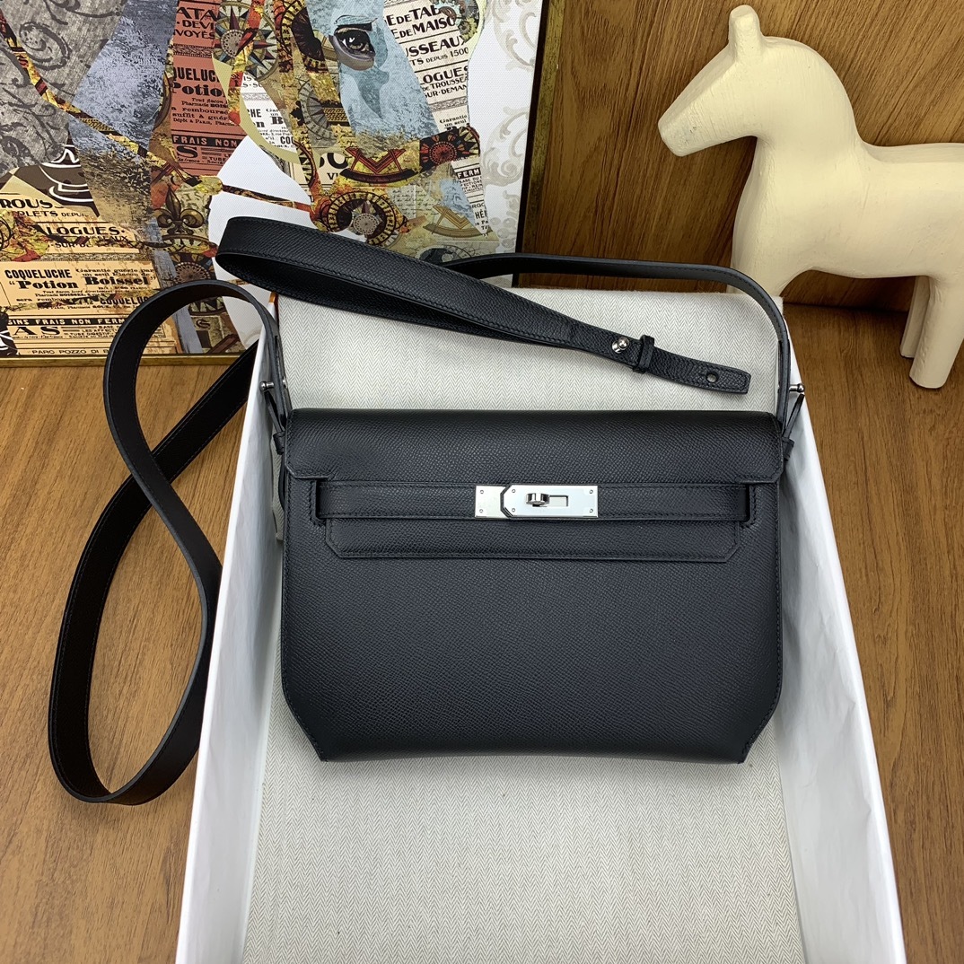 에르메스 Hermès Kelly Dépêches 25 Pouch Black