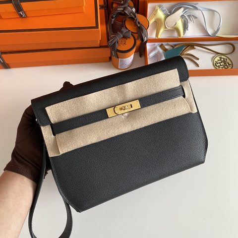 에르메스 Hermès Kelly Dépêches 25 Pouch – Black