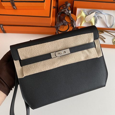 에르메스 Hermès Kelly Dépêches 25 Pouch Écru/Noir