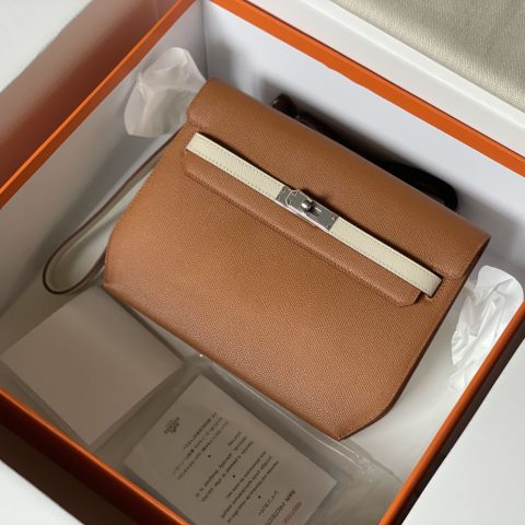 에르메스 켈리 데페슈 25 파우치 브라운