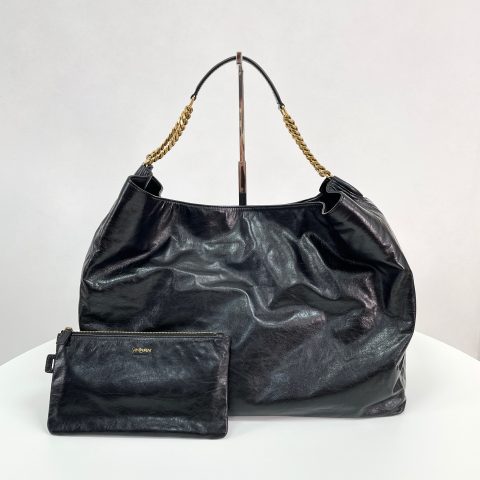 입생로랑 Saint Laurent Suzanne Hobo Bag with Pouch in Black