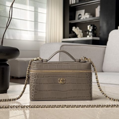 샤넬 CHANEL Vanity with Chain Bag Taupe