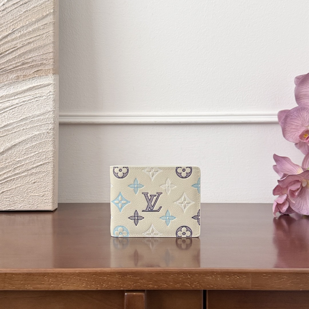 루이비통 Louis Vuitton Monogram Origine Compact Wallet in Beige Multicolor