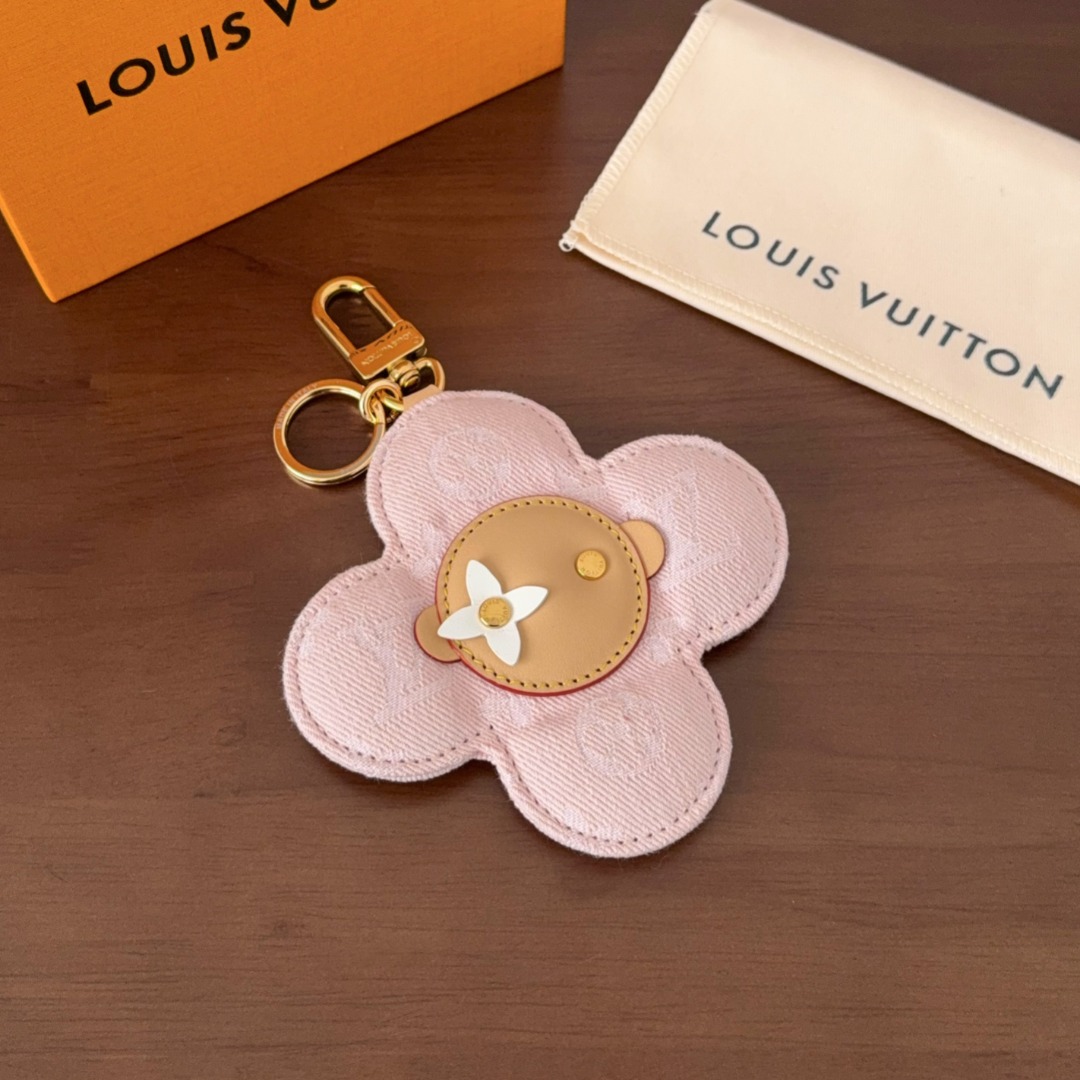 루이비통 Louis Vuitton Pop Flower Key Holder and Bag Charm Pink
