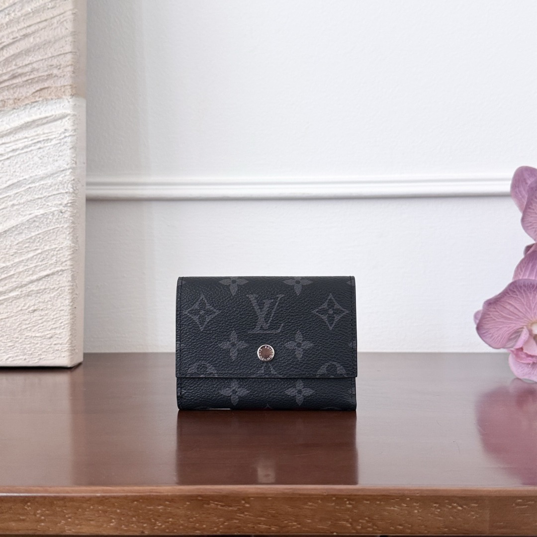 루이비통 Louis Vuitton Monogram Eclipse Coin Purse Black