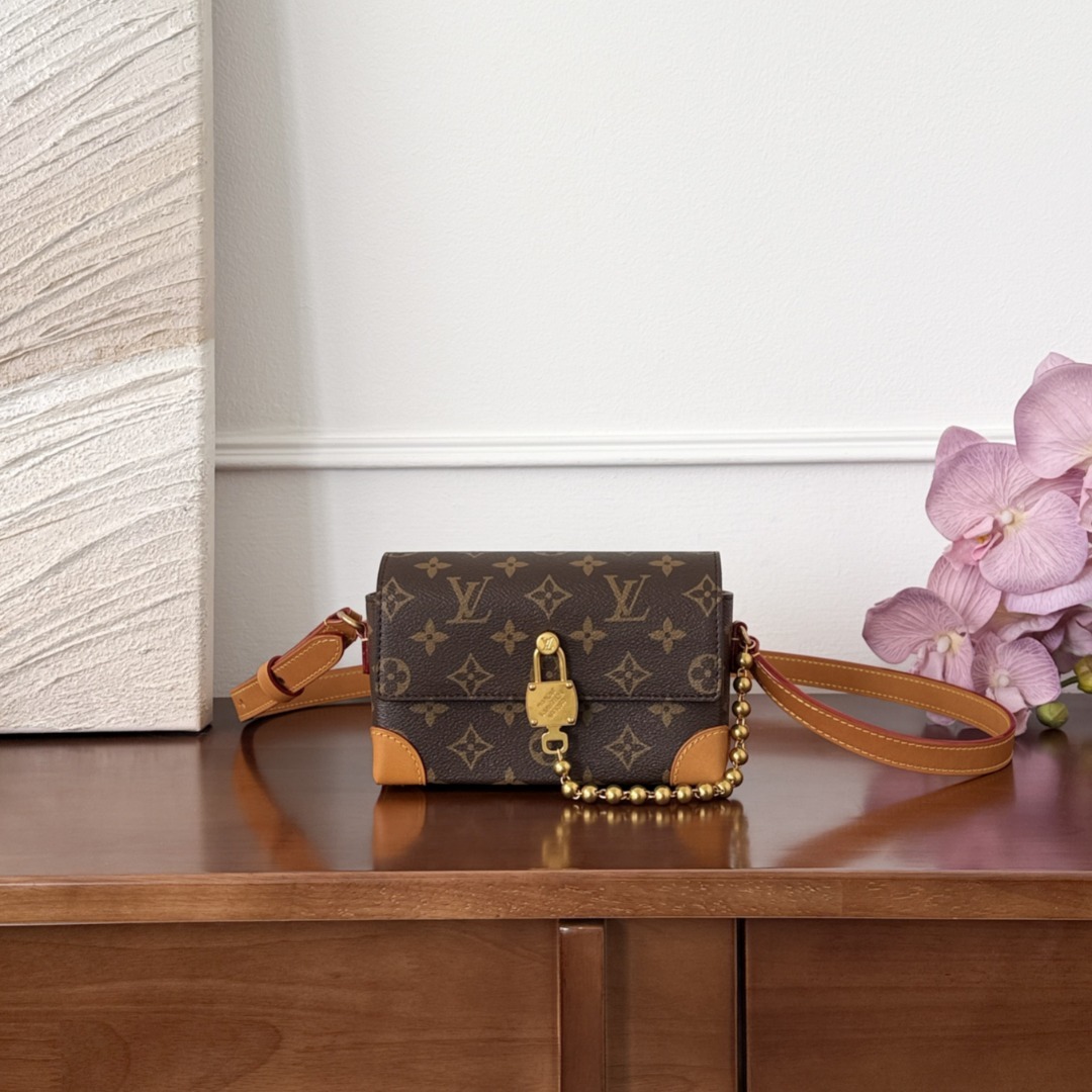 루이비통 Louis Vuitton Brown Monogram Pochette Trunk