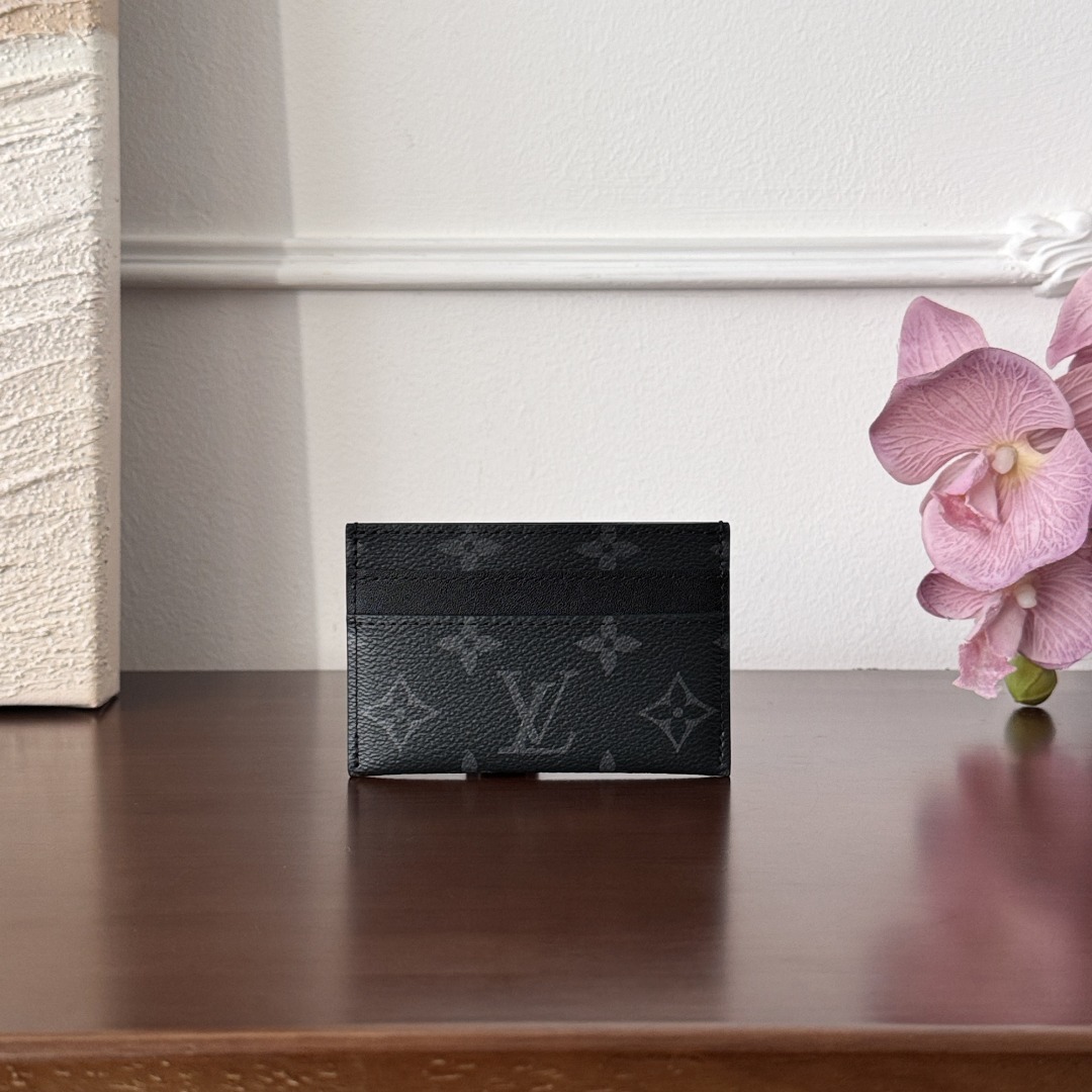 루이비통 Louis Vuitton Double Card Holder in Monogram Eclipse Black and gray