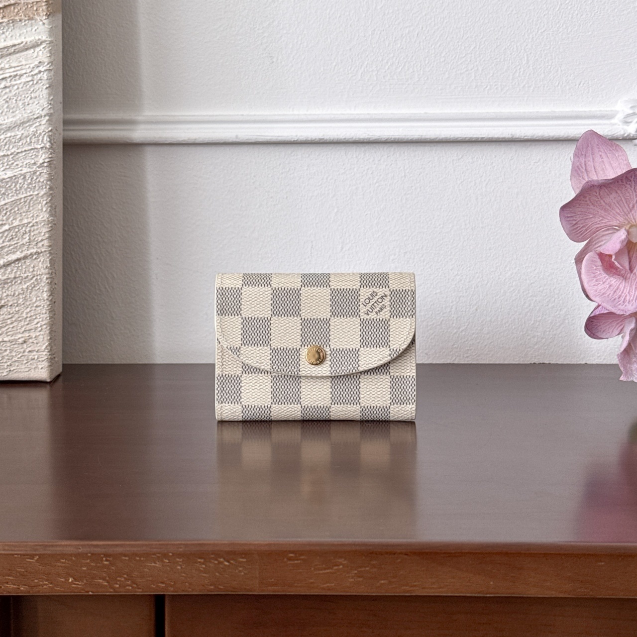 루이비통 Louis Vuitton Damier Azur Envelope Business Card Holder