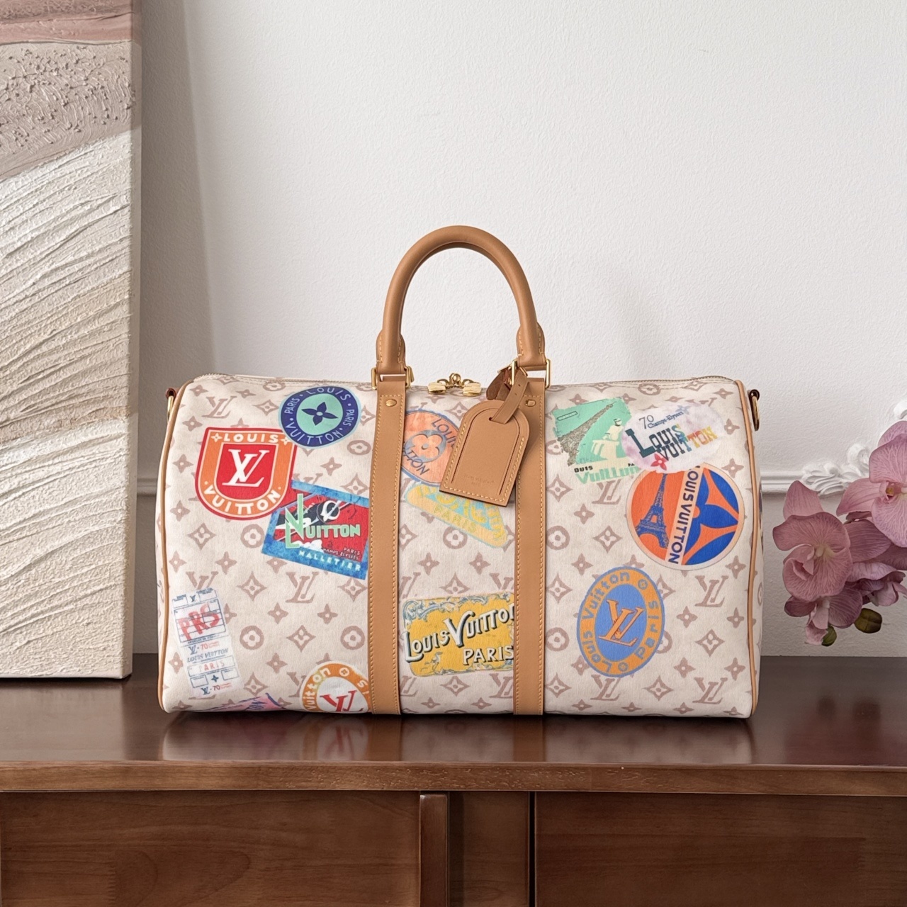 루이비통 Louis Vuitton Monogram World Tour Speedy Bandoulière 30 Beige and multicolor