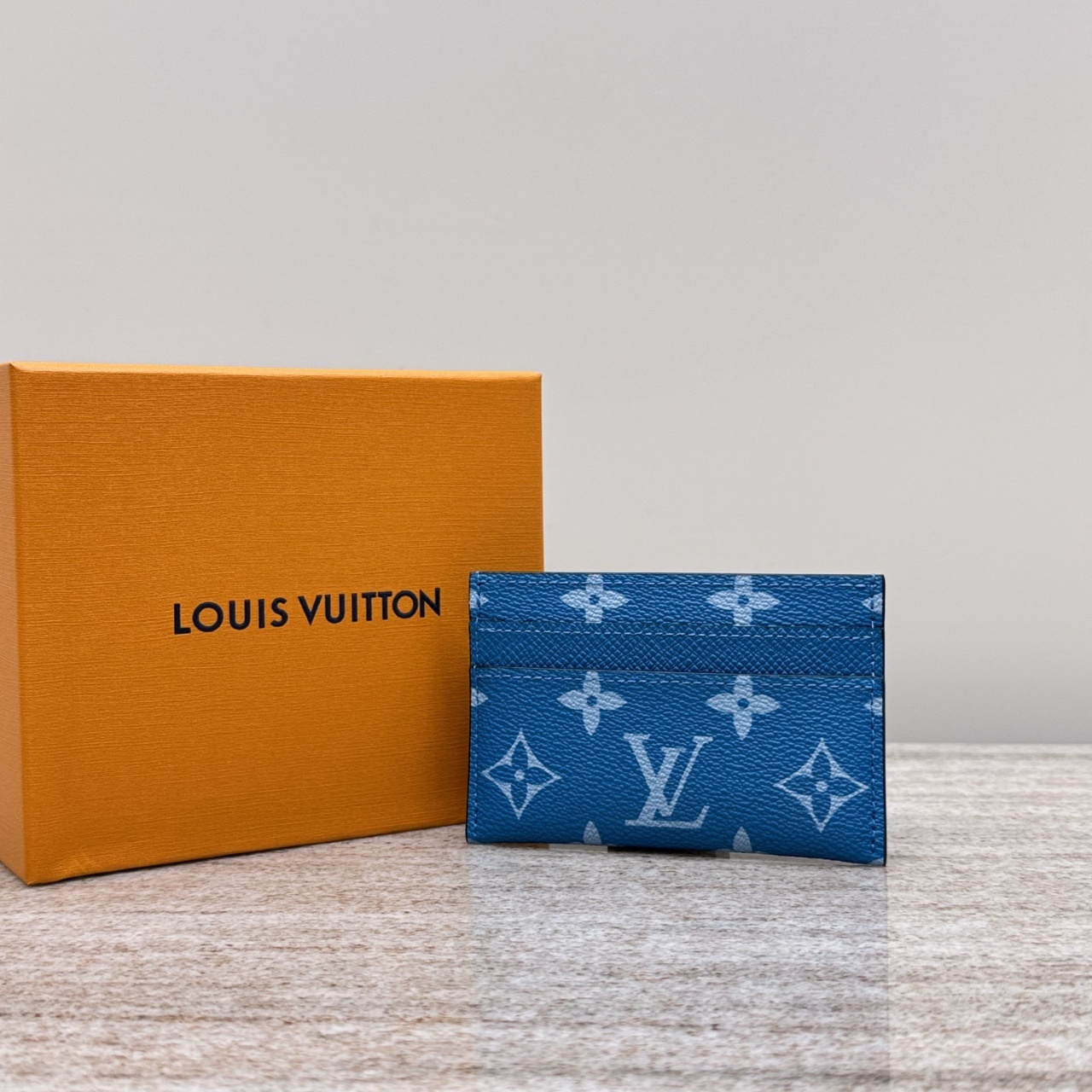 루이비통 Louis Vuitton Double Card Holder Blue