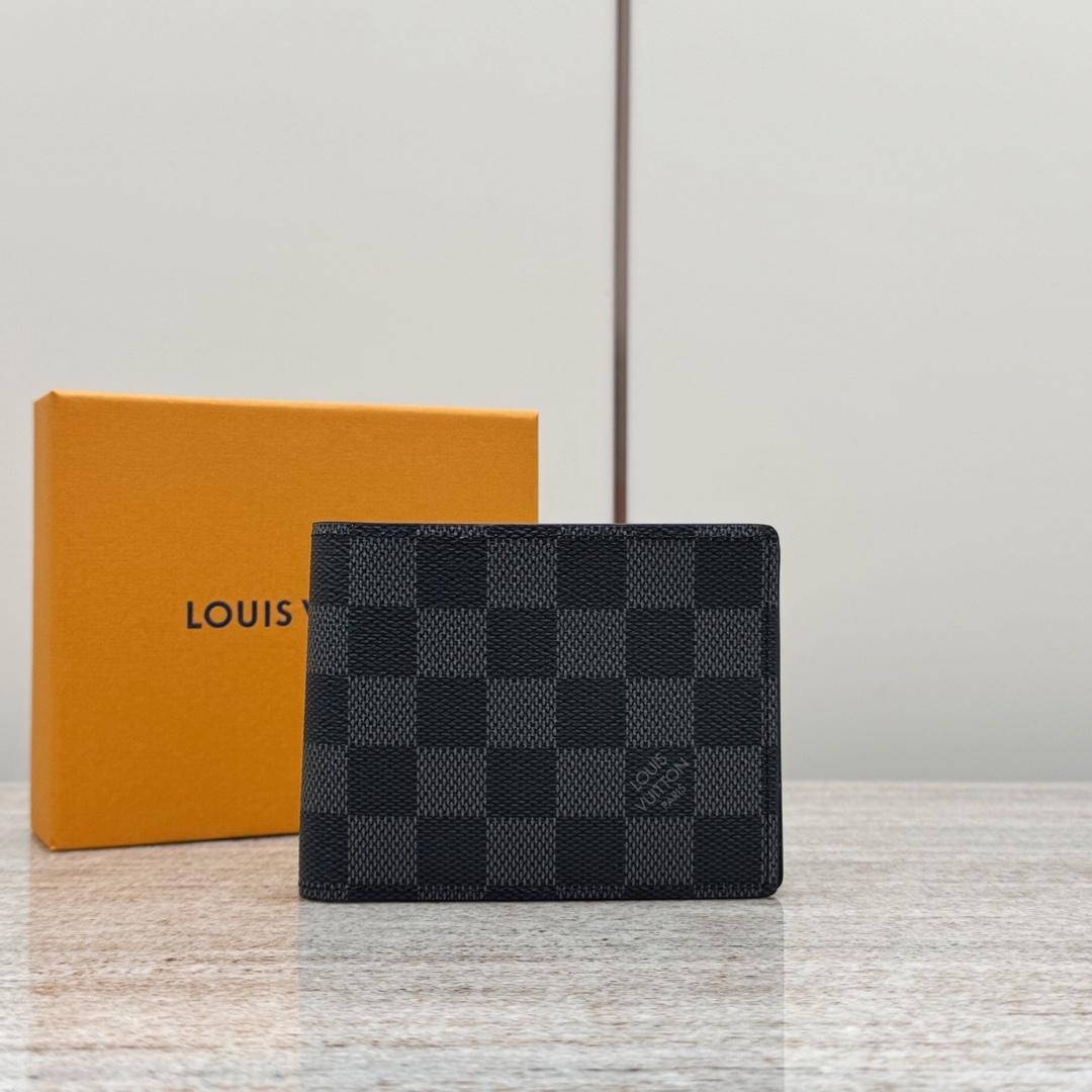 루이비통 Louis Vuitton Multiple Wallet in Damier Graphite Canvas Black/Grey