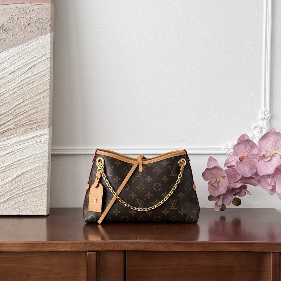 루이비통 Louis Vuitton CarryAll BB Monogram Canvas Bag Brown Monogram
