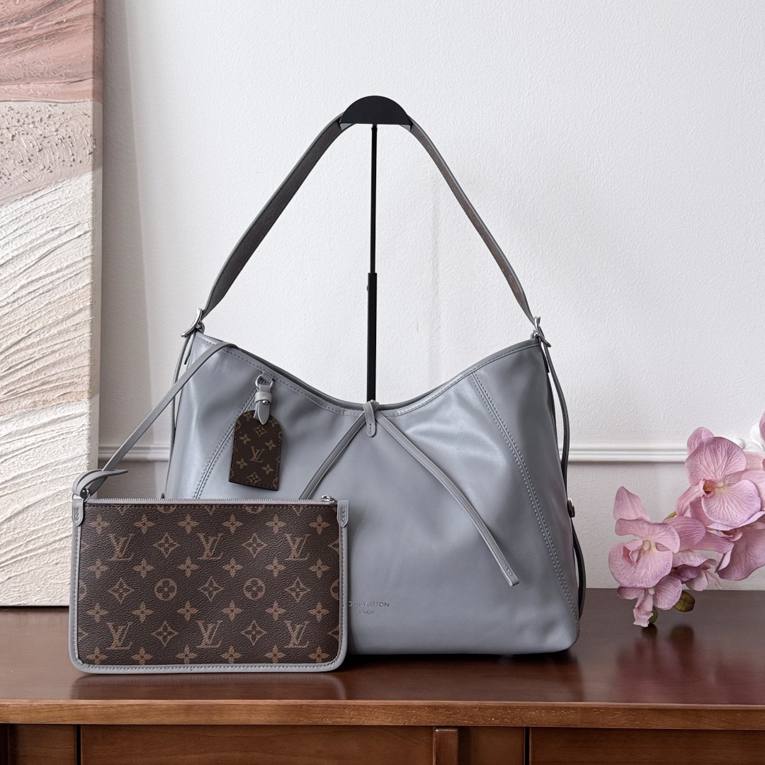 루이비통 Louis Vuitton CarryAll Vibe MM Shoulder Bag – Trianon Gray