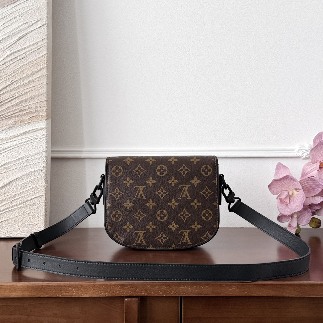 루이비통 Louis Vuitton Montsouris Messenger PM Monogram Macassar Canvas Crossbody Bag Brown/Black