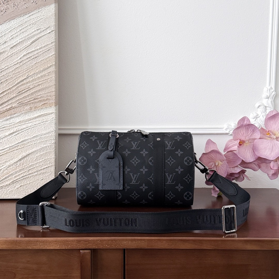 루이비통 Louis Vuitton City Keepall Monogram Eclipse Black and gray