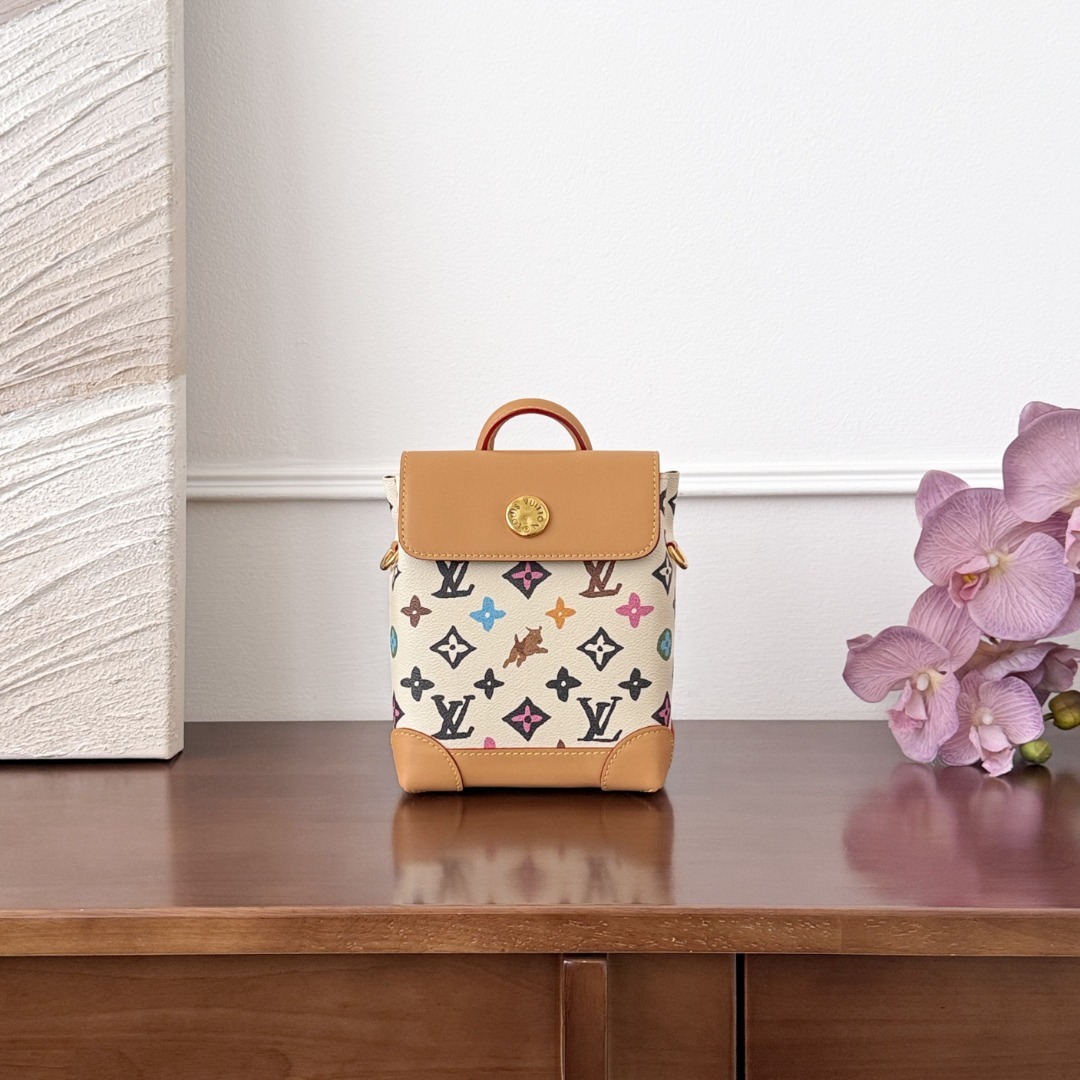 루이비통 Louis Vuitton Nano Steamer Bag in Vanilla Monogram Craggy Canvas