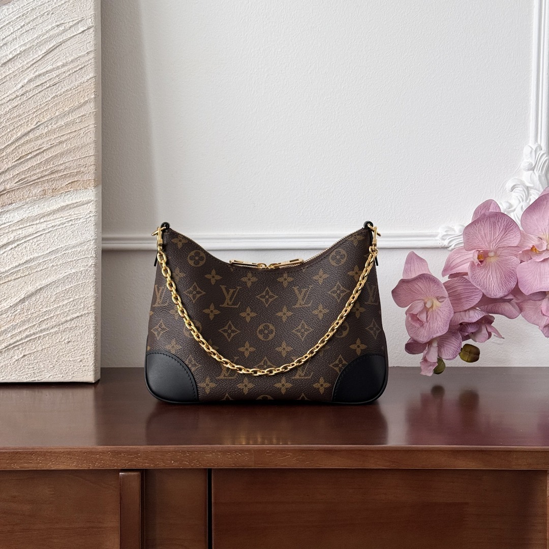 루이비통 Louis Vuitton Boulogne PM Monogram Shoulder Bag – Black