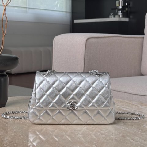 샤넬 CHANEL Silver Classic Flap Bag