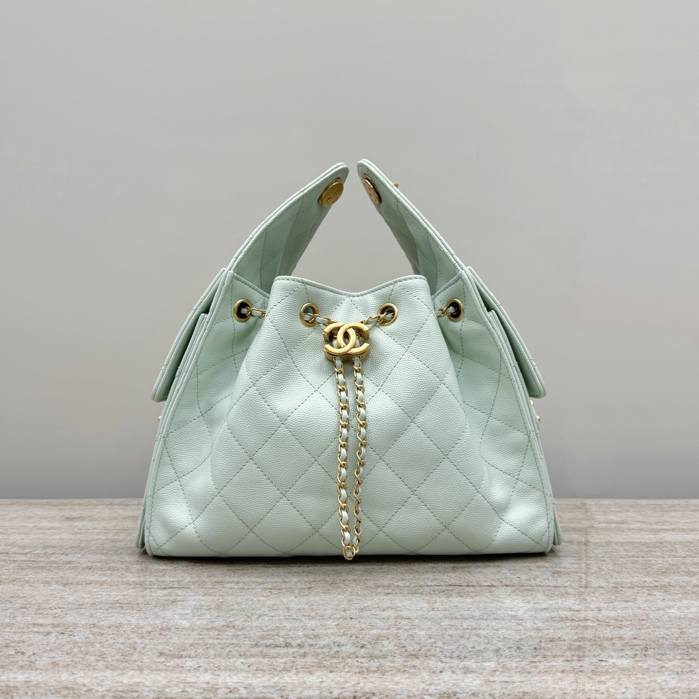 샤넬 Chanel 25 Small Hobo Bag — Light Green