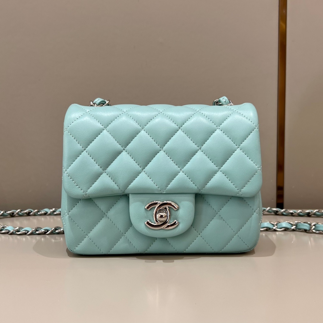 샤넬 Chanel Classic Mini Square Flap Bag – Light Blue