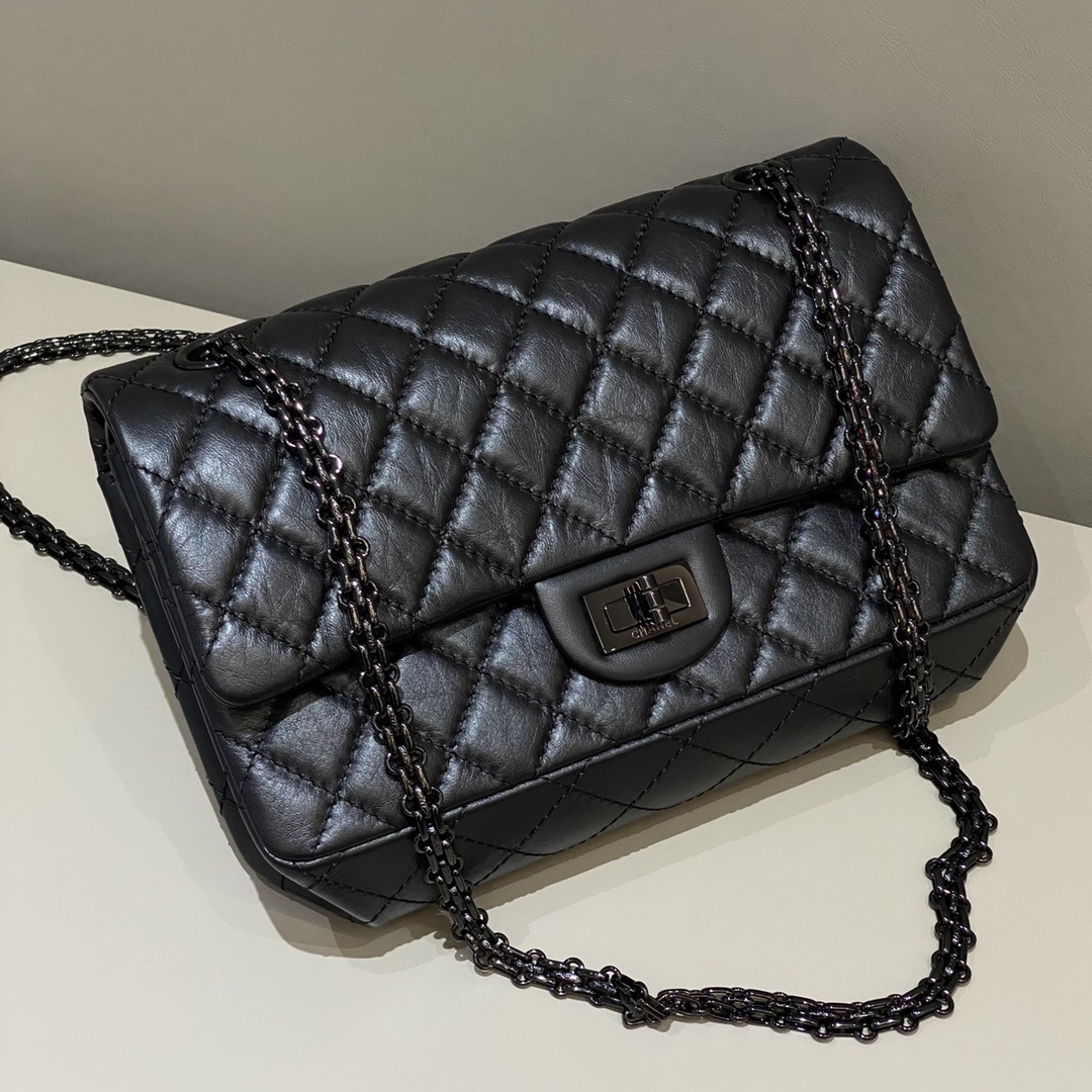 샤넬 2.55 리이슈 24cm 블랙 플랩백